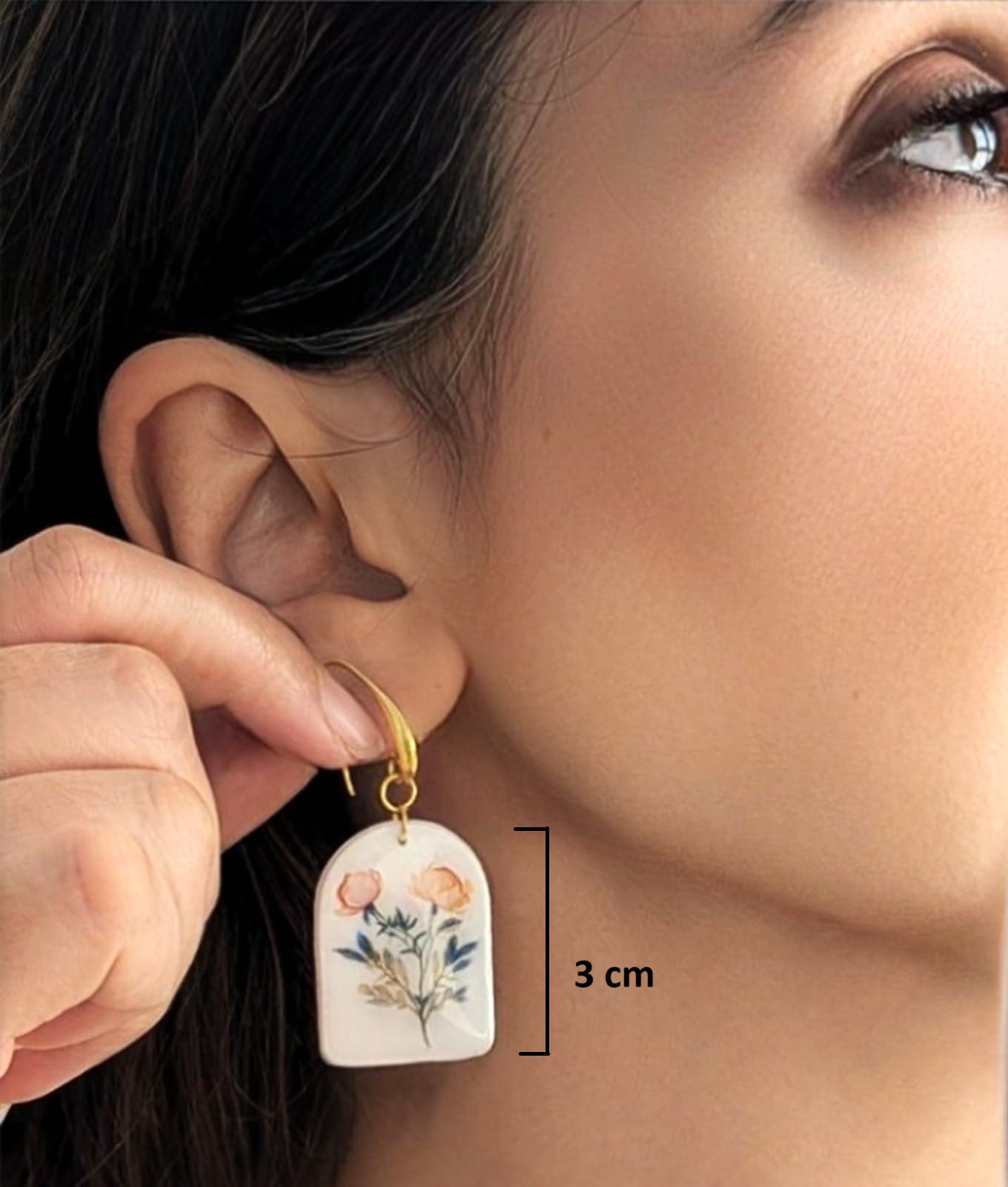 Blue-floral Necklace & Earring Set -Handmade Polymer Clay Earrings and Neckless Set